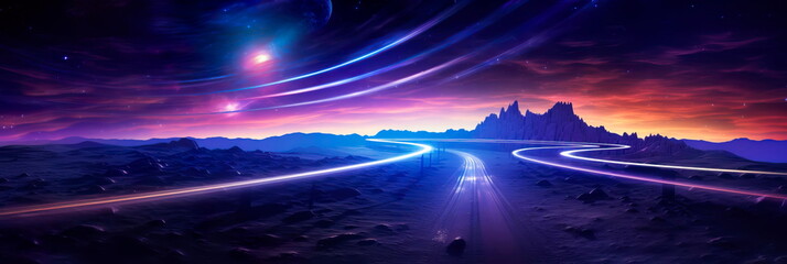 highway winding through space, connecting distant star systems and serving as a cosmic trade route.