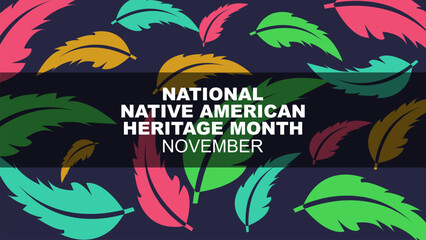 Fototapeta na wymiar Native American Heritage Month is observed in November. Posters, cards, banners. Vector illustration