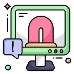 Revolving red light icon, vector design of siren