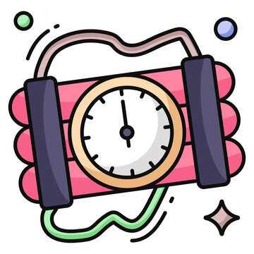 Colored design icon of time bomb