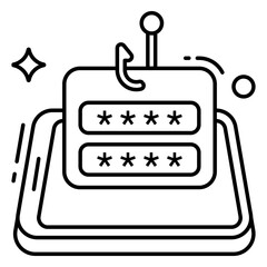 An editable design icon of password phishing