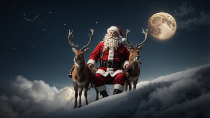 santa claus on sleigh