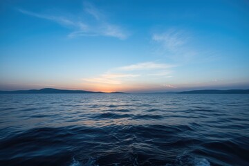Obraz premium distant land viewed from a boat at sea