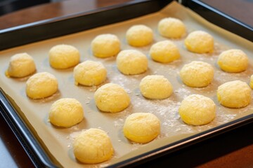 biscuits on a baking tray ready for the oven