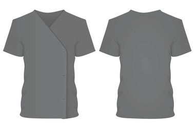 Women grey short sleeve t shirt. vector illustration