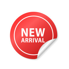 New Arrival Label. Modern Red label Web Banner. Vector illustrationa