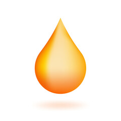 Oil drop or honey isolated on transparent background as industrial and petroleum concept. Luxury Premium gold shining serum droplet. Vector illustration
