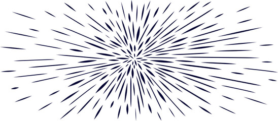 Abstract line comic burst. Radial speed manga illustration, explosion, sunshine vector background. Graphic superhero design
