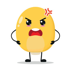Cute angry corn kernel character. Funny mad vegetable cartoon emoticon in flat style. closet vector illustration