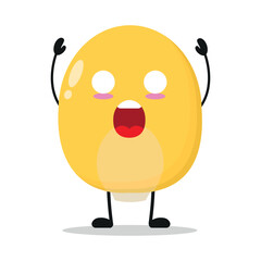 Cute shocked corn kernel character. Funny vegetable cartoon emoticon in flat style. closet vector illustration