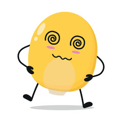 Cute dizzy corn kernel character. Funny confused vegetable cartoon emoticon in flat style. closet vector illustration
