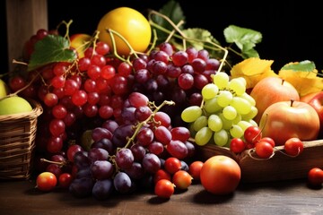 Naklejka na ściany i meble a variety of ripe fruits of different colors