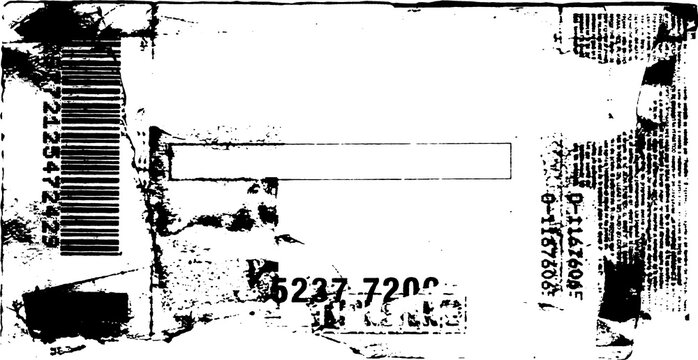 Abstract vintage ephemera texture with transparent background