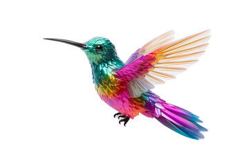 Toy Hummingbird on a White Background Generative AI