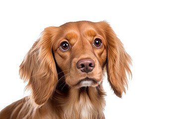 Fototapeta premium Dog portrait isolated on white background. Cute pet looking at camera