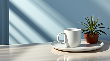 A modern minimalist espresso cup set against a sleek, monochromatic backdrop, highlighting its sleek design