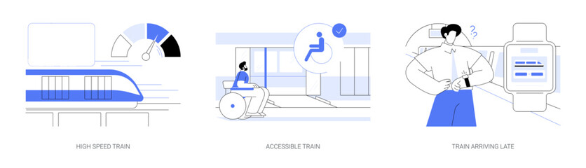 High-speed rail abstract concept vector illustrations. © Visual Generation