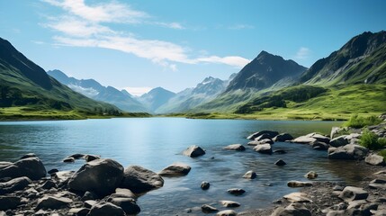 Close up of a Lake in the Mountains. Beautiful natural Background