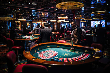 A casino with gambling and many players