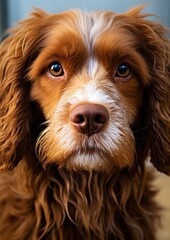 close up of face of obedient dog