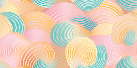 Luxury gold Candy pastel background, pink blue orange turquoise seamless pattern geometric line circle wave abstract design vector. Christmas background
