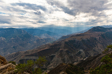 Fototapeta na wymiar Mountain Dagestan, Sulak canyon, hiking