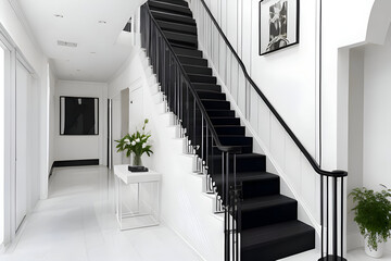 modern white and black entryway 