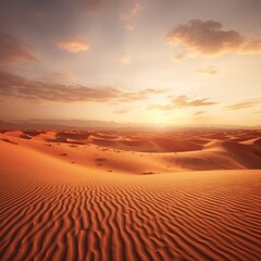 Fototapeta na wymiar Setting Sun Illuminates the Expansive Desert Landscape