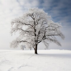Fototapeta na wymiar single tree in winter