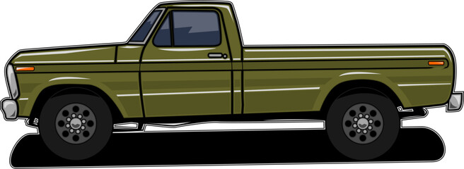 old truck on the road , american truck cartoon © Adi