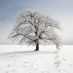 Fototapeta premium single tree in winter