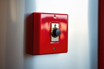 fire alarm switch on a polished wall