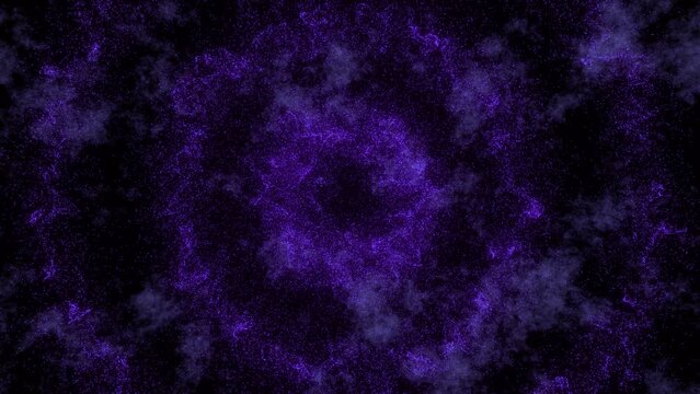 Abstract background loop energy field. Abstract purple circular form. 3D animation of shining energy force field light waving on a ring motion path for logo or text. Seamless 4K loop