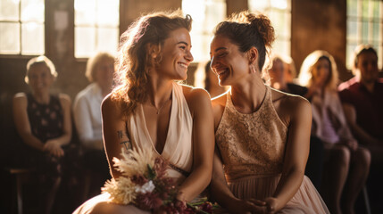 Tender LGBTQ Vows: A Wedding Filled with Laughter, Tears, and Deep Connection - obrazy, fototapety, plakaty