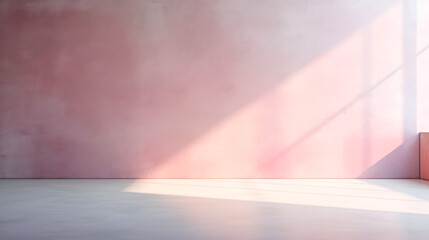 Wunderschönes originelles Hintergrundbild eines leeren Raums mit einem Spiel aus Licht und Schatten an Wand und Boden für Design oder kreative Arbeit. Generiert mit KI