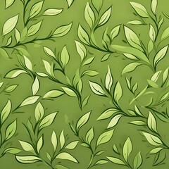 seamless green leaves pattern