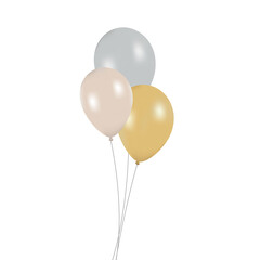 Gold, silver and light cream balloons. 