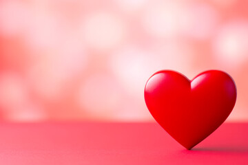 Red Heart on Bokeh Background