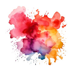 Watercolor paint stain on white background, no background, png