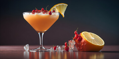 cocktail with orange and lime