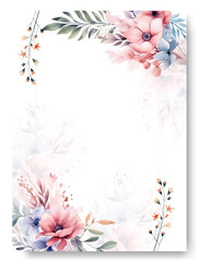 Romantic hand drawn pink anemone floral wedding invitation card set