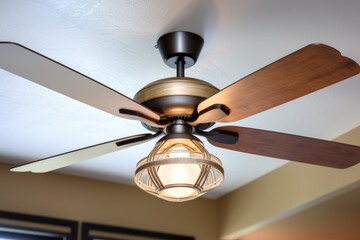 a modern ceiling fan with inbuilt light fixture