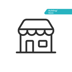 Store. Building icon. Modern, simple flat vector illustration for web site or mobile app	