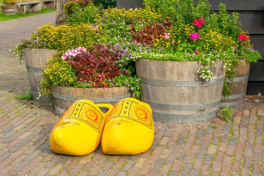 Giant Dutch Klomps and Barrels of Flowers