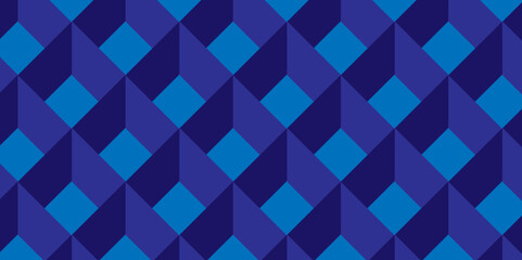 Abstract Blue cube triangle geometric square diamond tile background. Seamless blockchain technology pattern. Vector illustration pattern with blocks. Abstract geometric design print of cubes pattern.