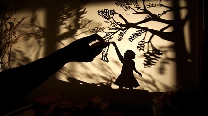 Recycled Paper with Hand Shadow Puppetry