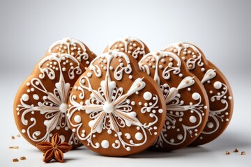 beautifully decorated festive cookies for the christmas holiday season, generative ai