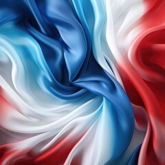 Obraz premium Blue, Red, White silk background - generative ai