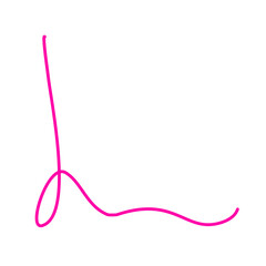 Pink Thread Line Vector 