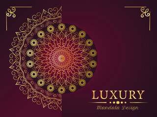 Gorgeous mandala background with a golden arabesque design in an east Asian manner. attractive mandala for banner, flyer, brochure, poster, print, and cover.